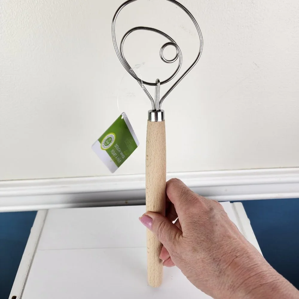 Fox Run Danish Dough Whisk Wood Handle 12